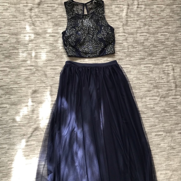 Two Piece Embellished Long Prom / Homecoming Dress - Picture 5 of 8